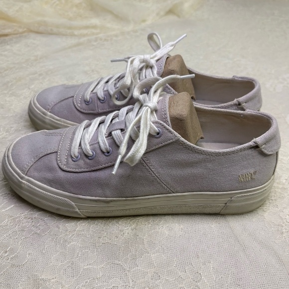 Madewell Womens 7.5 Sidewalk Canvas LowTop Sneakers Pastel Purple Lace Up Spring - Picture 4 of 11